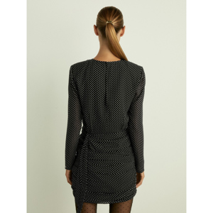 REISS TAYLOR Gathered Polka Dot Georgette Mini Dress